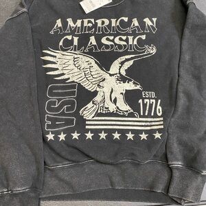 Women’s Crewneck Sweater by Zoe and Liv in Distressed Black